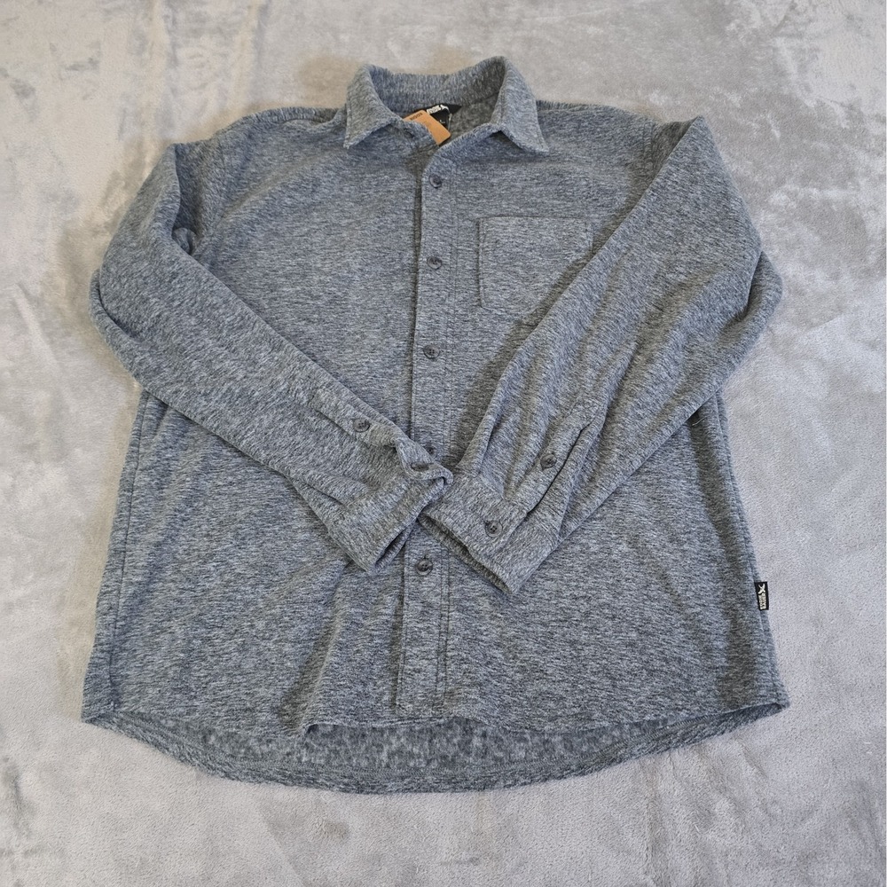 Eddie Bauer Shirt Mens Gray Quest  Fleece Outdoors Gorpcore Cabincore Casual